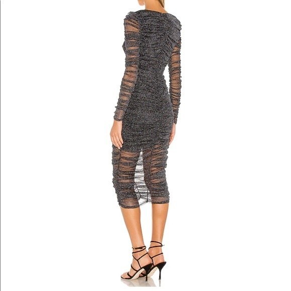 Jonathan Simkhai Ruched Mesh Midi Dress - Picture 4 of 8